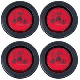 2.5" Red/Amber 3 LED Round Side Marker Clearance Lights Grommet Flush Mount, Sealed Truck Trailer with Reflex Lens, IP67 Waterproof- Super Bright DOT SAE P2 FMVSS 180
